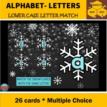 Preview of Alphabet Letter Match- Lower Case- Snowflakes- Boom cards