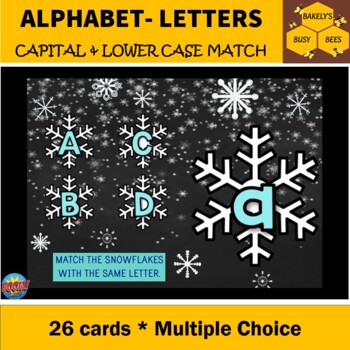 Preview of Alphabet Letter Match- Lower Case and Capital- Snowflakes- BOOM cards