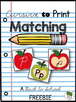Preview of Alphabet Letter Matching - Cursive to Print
