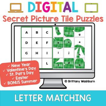 Preview of Alphabet Letter Matching Digital Secret Picture Tile Puzzles 2