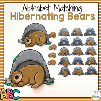 Preview of Alphabet Letter Matching Activity - Hibernating Bears