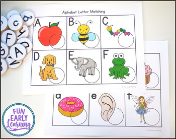 Alphabet Letter Matching - Literacy Center Activity by Fun Early Learning