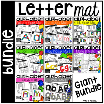 Preview of Alphabet Letter Mats Build It BUNDLE - Fine Motor Fun!