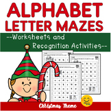 Alphabet Letter Maze Worksheets - Letter Recognition Activ