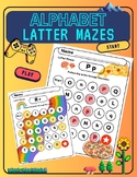 Alphabet Letter Mazes Game Worksheets