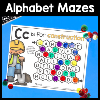 Preview of Alphabet Letter Mazes - Worksheets - Letter Names and Sounds Back to School