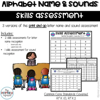 Preview of Alphabet Letter Name and Sound Assessments | printable | editable