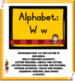 Alphabet Letter Name and Sound W w Booklet
