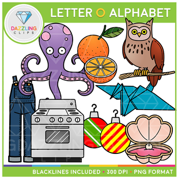 Alphabet Letter O Clip Art - Beginning Sounds by Dazzling Clips | TPT