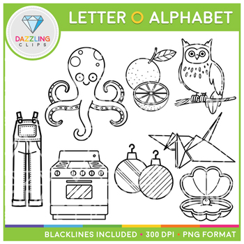 Alphabet Letter O Clip Art - Beginning Sounds by Dazzling Clips | TPT