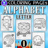 Alphabet Letter O Vocab Coloring Page & Writing Paper Art 