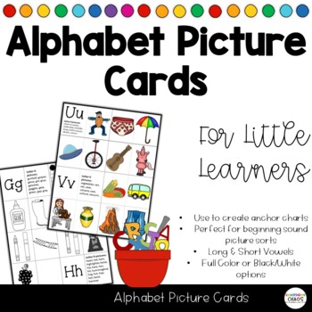 Preview of Alphabet Letter Picture Cards for Anchor Charts & Sorting - Alphabet Soup