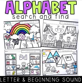 Preview of Alphabet Letter & Picture Search & Finds-Letter Id-Beginning Sounds