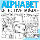 Alphabet Letter Practice Worksheet BUNDLE (Detectives) Dis