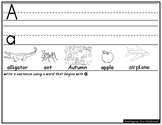 Alphabet / Letter Practice and Sentence Writing (packet, d