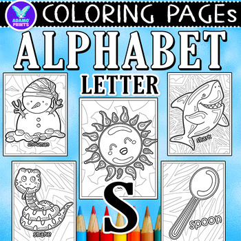 Alphabet Letter S Vocab Coloring Page & Writing Paper Art ELA ...