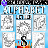 Alphabet Letter S Vocab Coloring Page & Writing Paper Art 