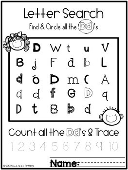 Alphabet Letter Search Literacy Center Small Group Activities