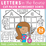 Alphabet Letter House Sorts - Worksheets