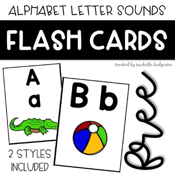 Preview of Alphabet Letter Sound Flash Cards Poster Preschool, PreK, Kindergarten,1st Grade