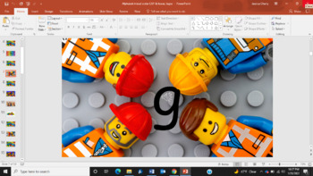 Preview of Alphabet Letter Sound Fluency Slideshow PowerPoint, Legos theme