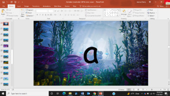 Preview of Alphabet Letter Sound Fluency Slideshow PowerPoint, Ocean Theme