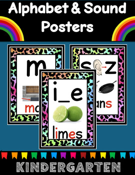 Preview of Alphabet Letter & Sound Posters Pairs with Kindergarten CKLA Colorful Cheetah