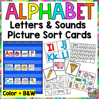 LettersTeaching INITIAL & ENDING SOUNDS  Cards for Learning Center 104 Cards 