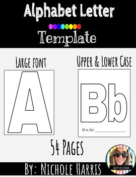 alphabet letter template printable by sassyy in second tpt