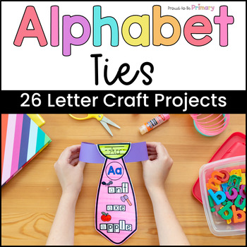 Preview of Alphabet Letter Tie Craft - Literacy Center - Small Group Activities