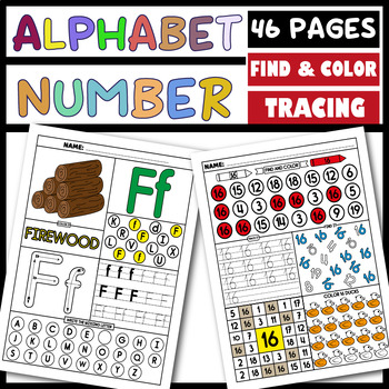 Preview of Alphabet Letter Tracing A-Z | Number Recognition & writing | Counting Activities
