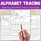 Alphabet Letter Tracing | Beginning Sound Letter Worksheet