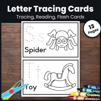 Preview of Alphabet Letter Tracing Cards: Beginning Sounds, Tracing and Coloring Printables