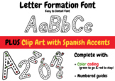 Alphabet Letter Tracing Font + Letter Formation Clip Art +