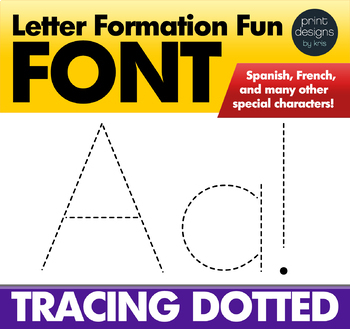 Preview of Letter Tracing Font - Letter Formation Font - DOTTED