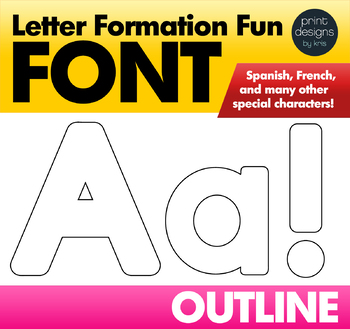 Preview of Alphabet Letter Tracing Font - Letter Formation Font - OUTLINE