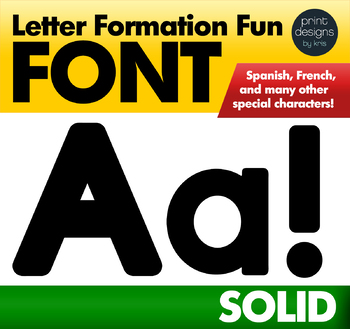 Preview of Alphabet Letter Tracing Font - Letter Formation Font - SOLID