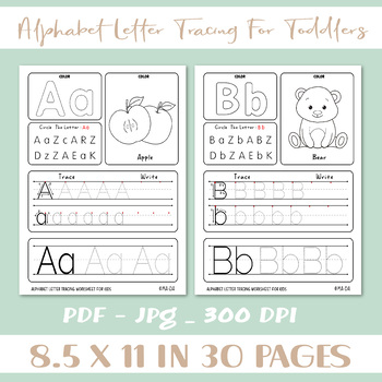 Preview of Alphabet Letter Tracing For Toddlers