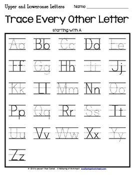 Alphabet Letter Tracing On Primary Writing Lines by A ...