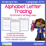 Alphabet Letter Tracing On Primary Writing Lines
