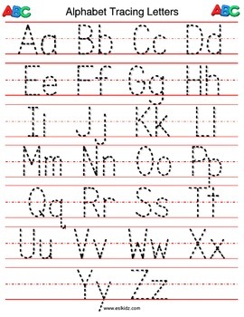 Preview of Alphabet Letter Tracing Sheet