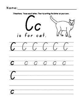 Alphabet Letter Tracing Worksheets Aa-Zz Preschool Kindergarten Worksheet