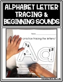 Alphabet Letter Tracing and Beginning Initial Sounds Matching