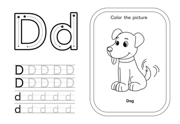 Alphabet Letter Tracing with Coloring Pictures | Write Practice Sheet