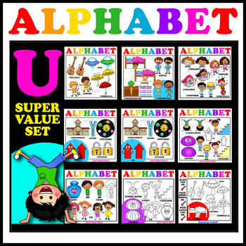 Preview of Alphabet Letter U - Clipart Value set. 30 Words. 78 Images.