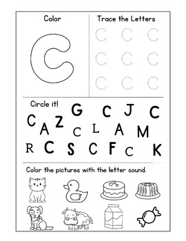 Alphabet Letter Worksheets | Alphabet Hunt!, Sounds & Tracing Kindergarten