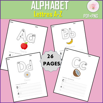 Preview of Alphabet Letter A- Z Worksheets | Letter , Writing & Tracing Kindergarten