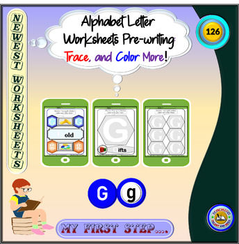 Preview of Alphabet Letter Worksheets Pre-writing: Trace, and Color More!