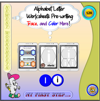 Preview of Alphabet Letter Worksheets Pre-writing: Trace, and Color More!