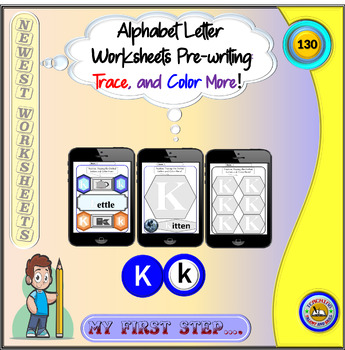 Preview of Alphabet Letter Worksheets Pre-writing: Trace, and Color More!